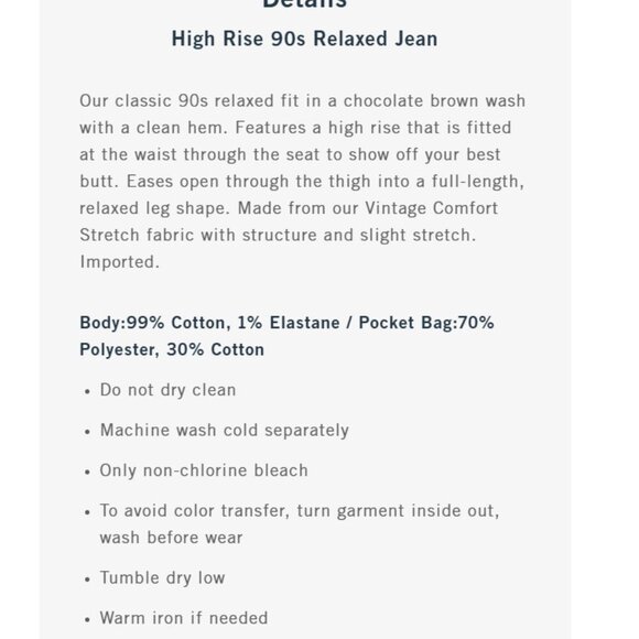 NWT Abercrombie & Fitch High Rise The 90’s Relaxed Jean Size 33/16L - Picture 13 of 13